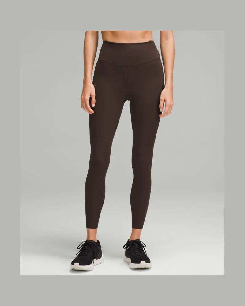 LULULEMON Fast and Free Leggings mit hohem Bund und Taschen Espresso