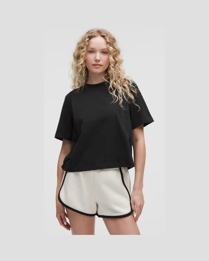 LULULEMON T-Shirt aus Baumwoll-Jersey mit Ziernaht für Frauen – Größe in Black Black