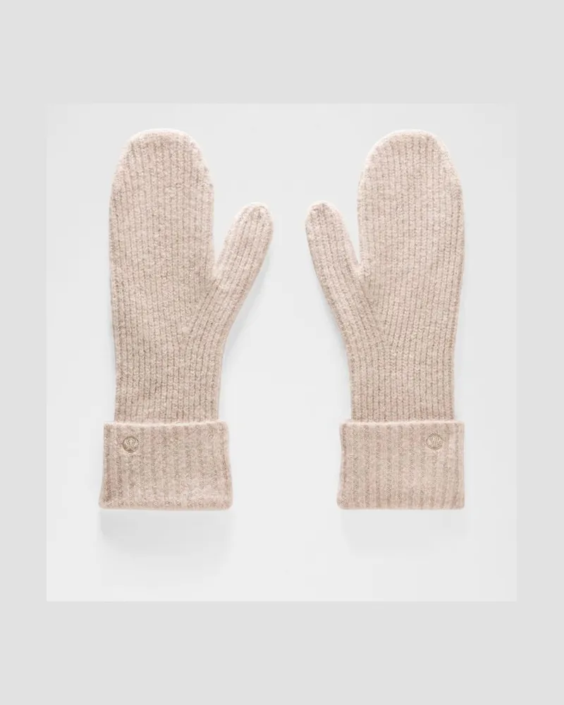 LULULEMON Rippstrick-Fäustlinge mit breitem Bündchen – Khaki – Größe Heathered