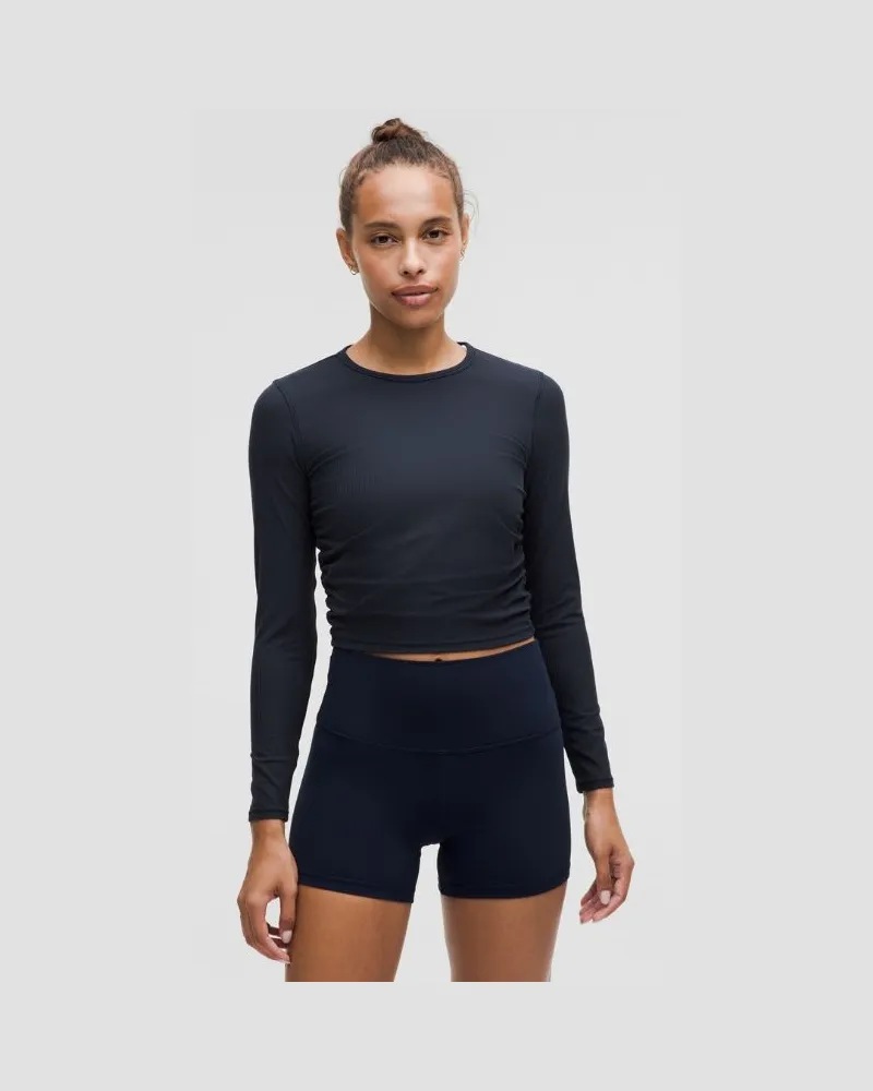 LULULEMON All It Takes Geripptes Langarmshirt aus Nulu für Frauen – Größe in True Navy True