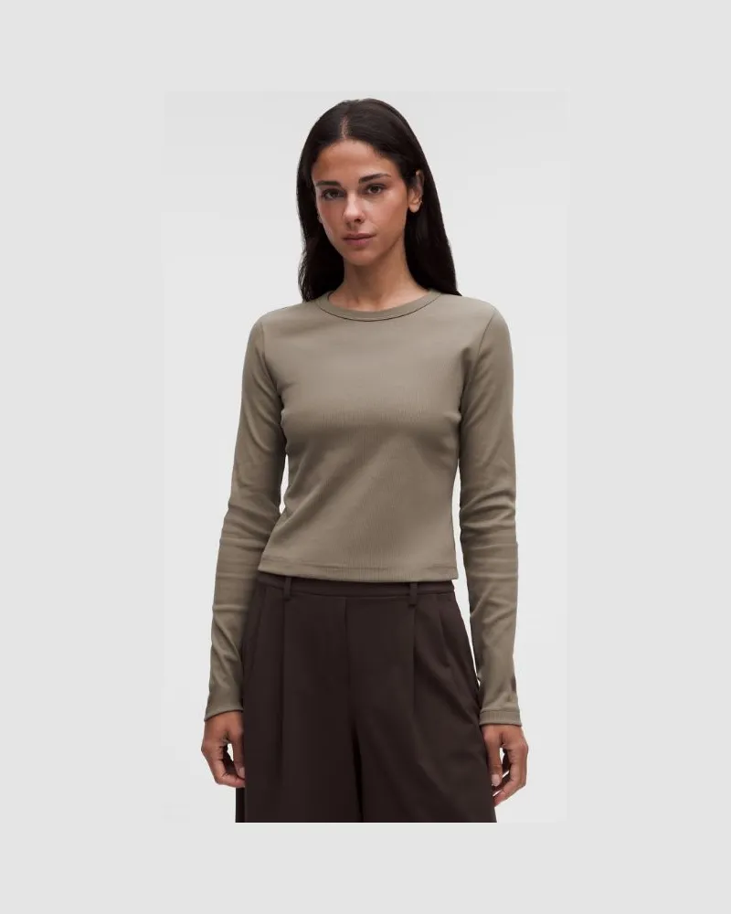 LULULEMON Geripptes Little-Langarmshirt für Frauen – Größe in Cypress Forest Cypress