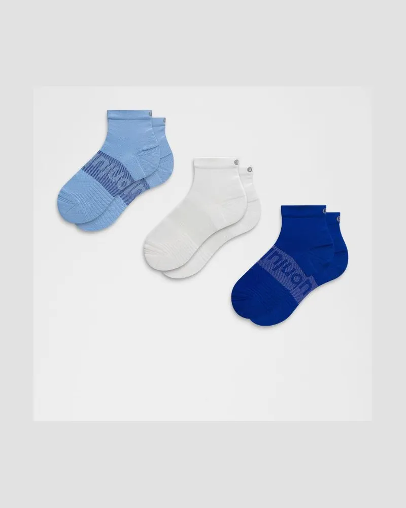 LULULEMON Unisex Power Stride Sneaker Socken 3er-Pack – Größe in Sinatra Blue/White/Riverside Sinatra