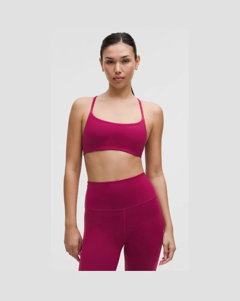 LULULEMON Wunder Train BH mit Racerback-Trägern Leichter Halt A/B-Cups für Frauen – Größe in Magenta Smoke Magenta