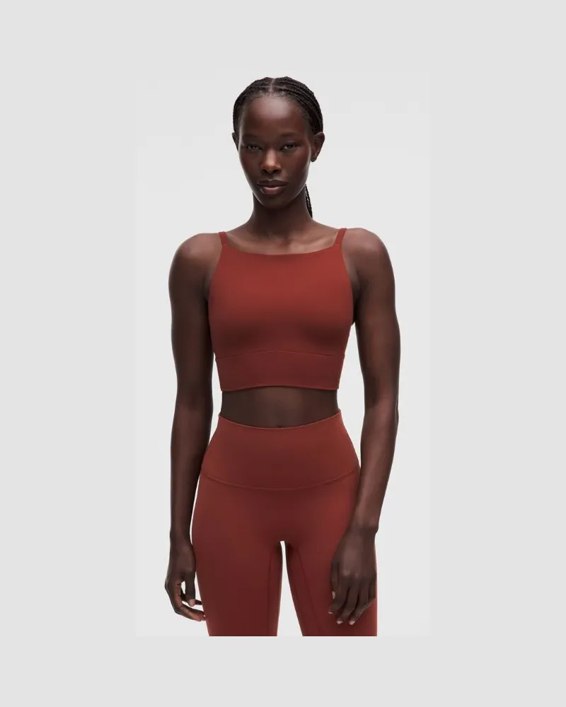 LULULEMON Focuser Hochgeschlossener BH Leichter Halt für A/B-Cups für Frauen – Größe in Cranberry Charm Cranberry