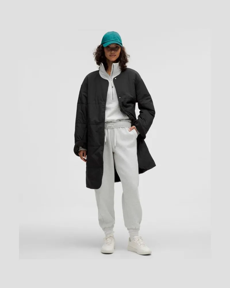 LULULEMON Langer isolierter Mantel mit -Futter für Frauen – Größe in Black Black