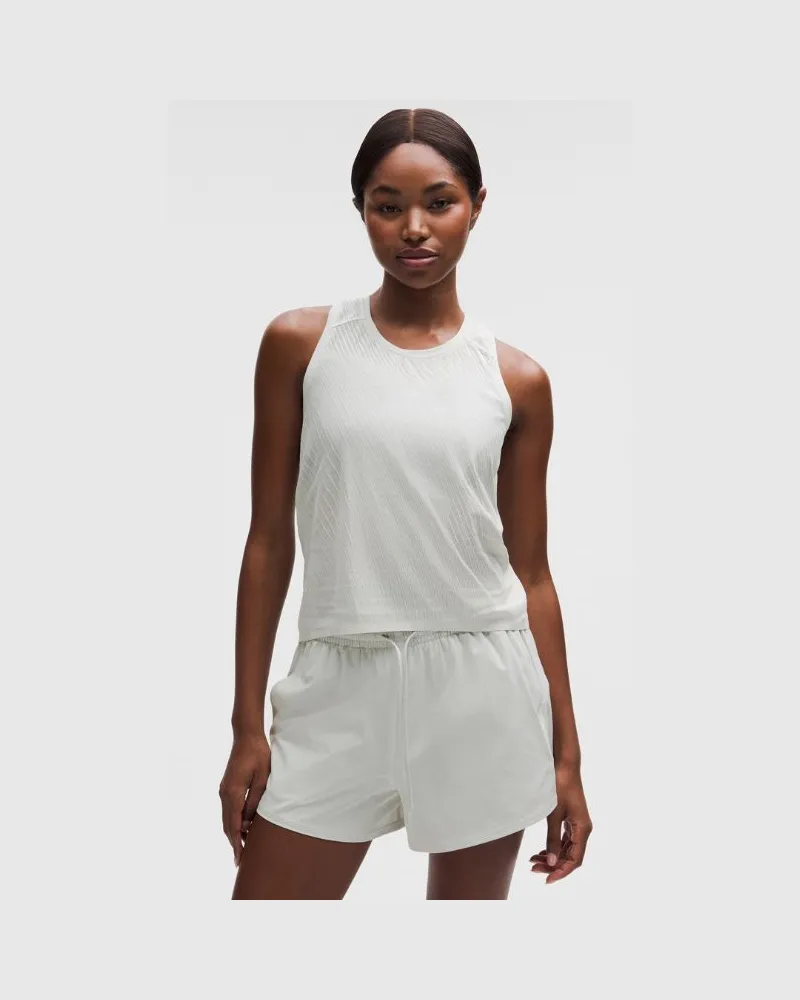 LULULEMON Fast and Free Ventiliertes Crop-Lauf-Tanktop für Frauen – Größe in Vapor Vapor