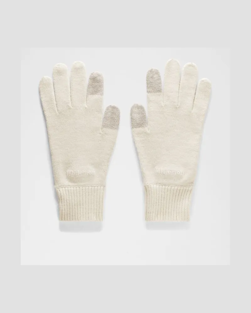LULULEMON Warm Revelation Handschuhe – Größe in Heathered Light Ivory Heathered