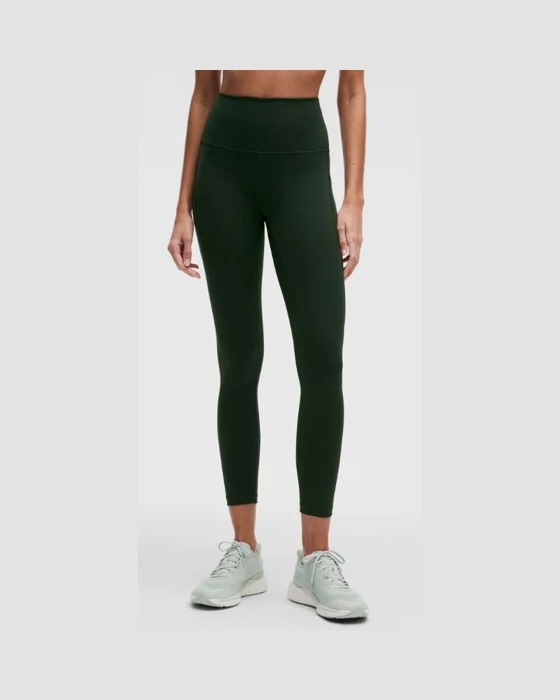 LULULEMON Wunder Train Leggings mit hohem Bund und Taschen für Frauen – 63,5 cm – Größe in Rainforest Green Rainforest