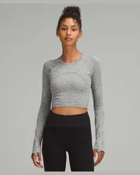 LULULEMON Swiftly Tech Cropped-Langarmshirt Slate