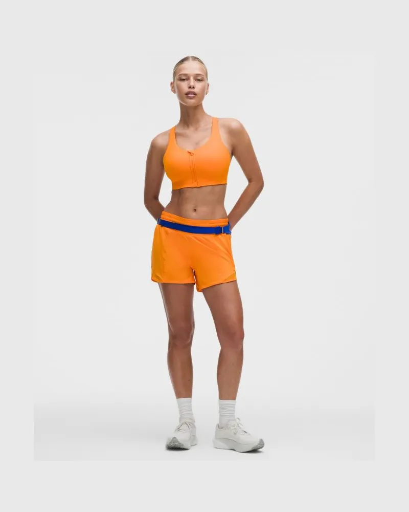 LULULEMON Hotty Hot Shorts mit hohem Bund und Liner für Frauen – 10 cm – Orange – Größe Citrus