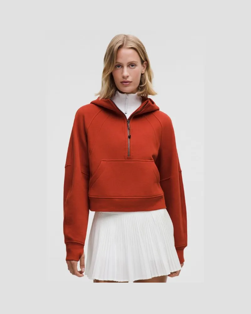 LULULEMON Scuba Oversized-Hoodie mit halblangem Reißverschluss für Frauen – Orange – Größe Autumn
