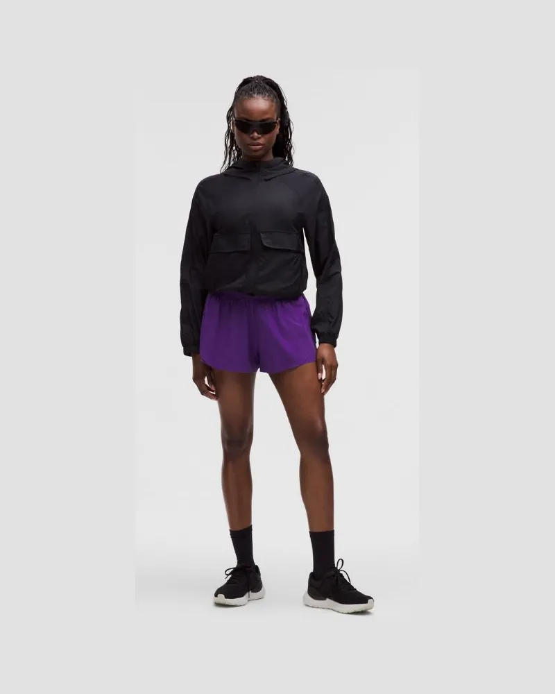 LULULEMON Shake It Out Lauf-Shorts mit hohem Bund für Frauen – 6 cm – Größe in College Purple College