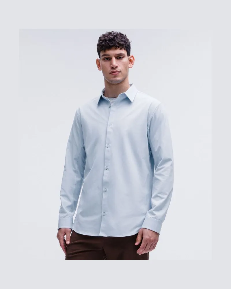 LULULEMON New Venture Langarmshirt im Slim Fit für Männer – Größe in Blue Linen Blue