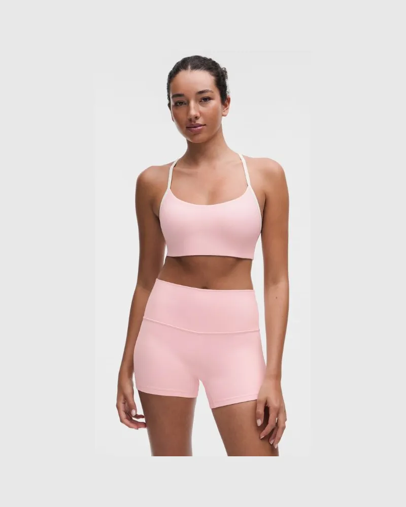 LULULEMON Flow Y BH mit leichtem Halt für A/B-Cups Evolve Pop Strap für Frauen – Größe in Pink Pearl/Light Ivory Pink