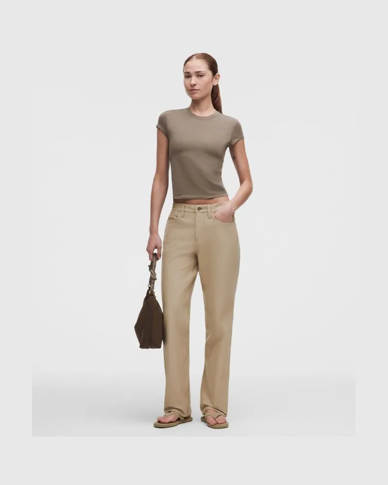 LULULEMON EasyFive Hose mit mittelhohem Bund und geradem Bein im Relaxed Fit Standard für Frauen – Khaki – Größe Wacky