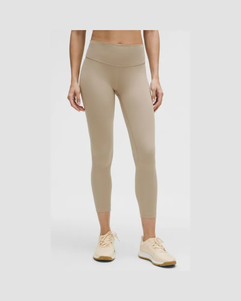 LULULEMON Wunder Train Crop Leggings mit hohem Bund für Frauen – 58 cm – Größe in Sheer Oak Sheer