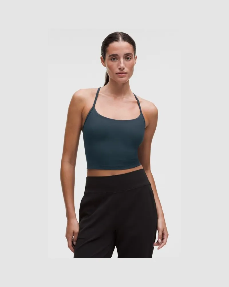 LULULEMON Flow Y Crop-Tanktop Leichter Halt für B/C-Cups für Frauen – Größe in Smoky Velvet Smoky