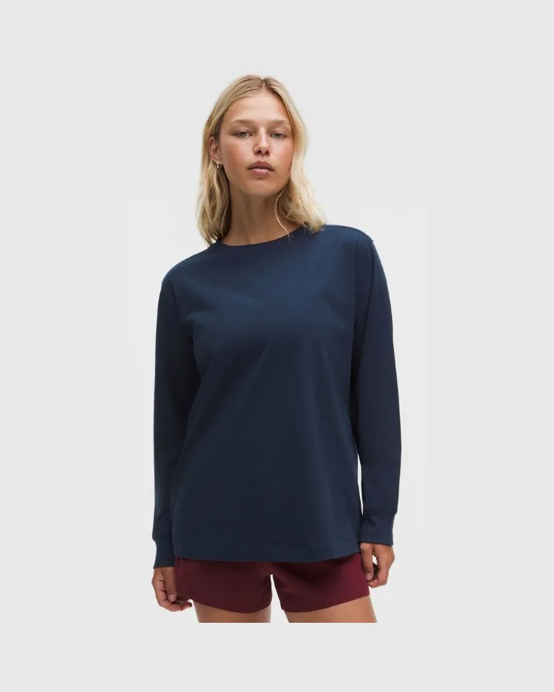 LULULEMON All Yours Langarmshirt aus Bio- für Frauen – Größe in True Navy True
