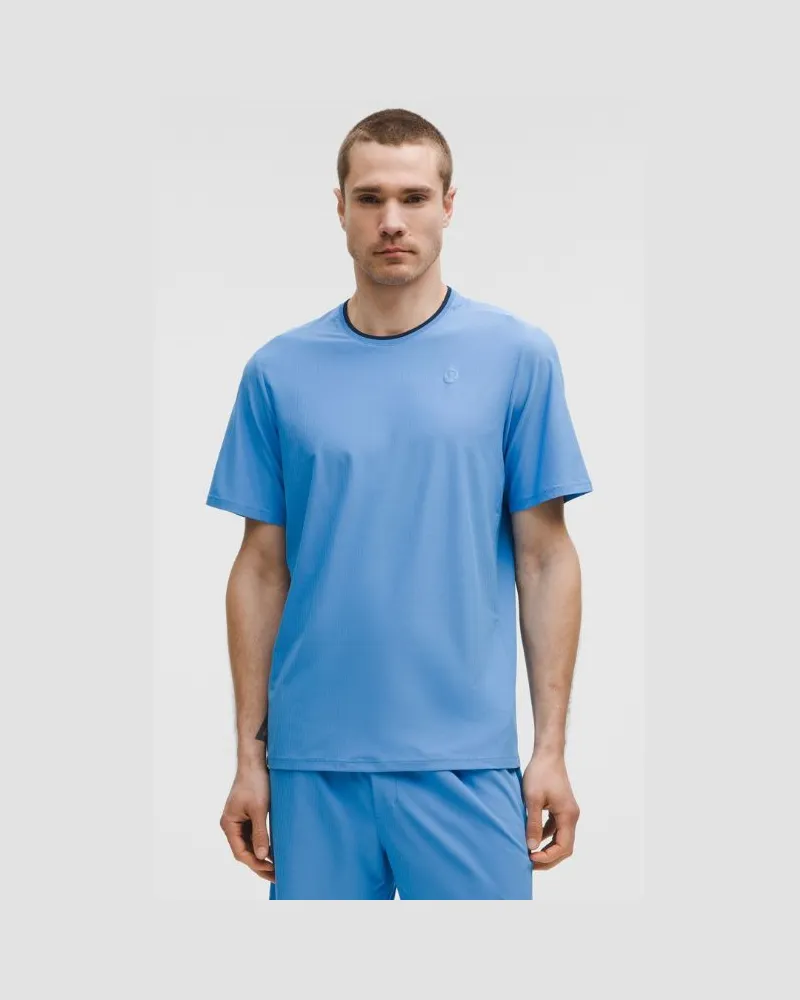 LULULEMON Gestreiftes Tennis-T-Shirt aus mit UV-Schutz für Männer – Größe in Pool Party Pool