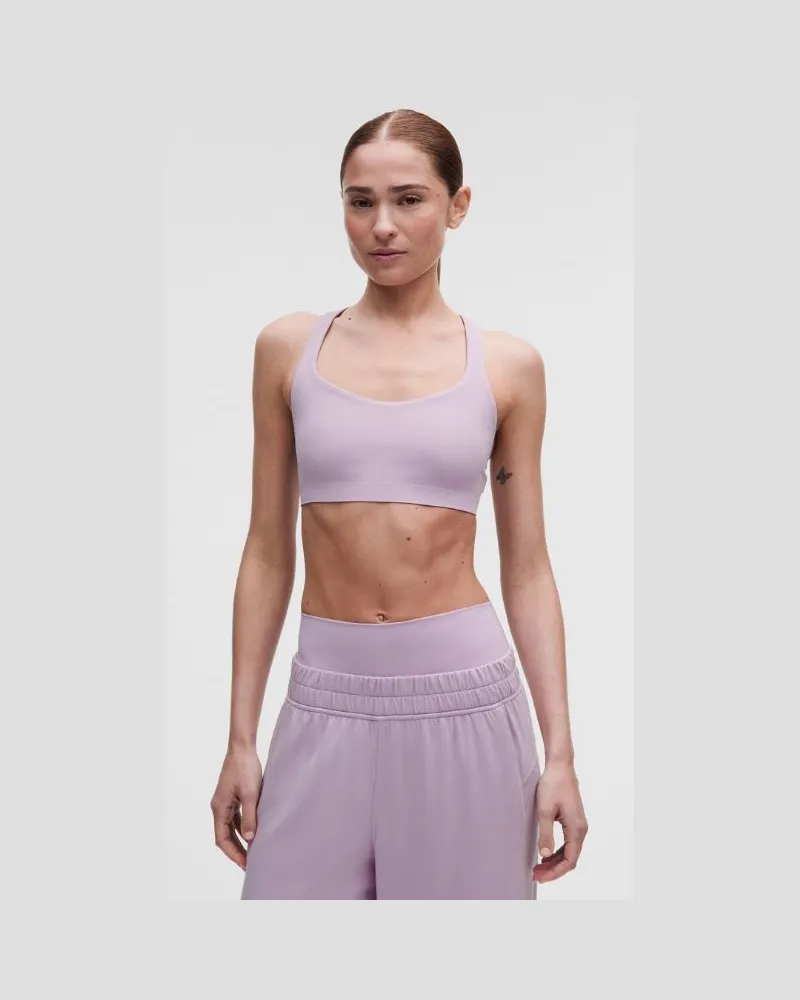 LULULEMON FlexyFlex Yoga-BH mit überkreuzten Trägern Leichter Halt für A-C Cups für Frauen – Größe in Lilac Play Lilac