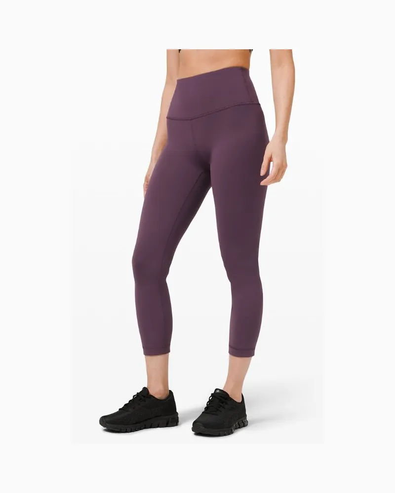 LULULEMON Wunder Train Crop Leggings mit hohem Bund Grape