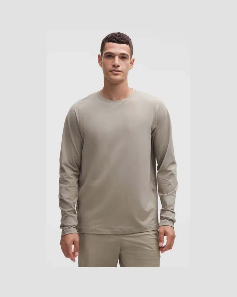 LULULEMON Rulu -Langarmshirt mit Rundhalsausschnitt für Männer – Khaki – Größe Warm