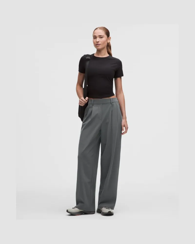LULULEMON Daydrift Hose mit hohem Bund und weitem Bein Normale Länge für Frauen – Größe in Onyx Grey Onyx