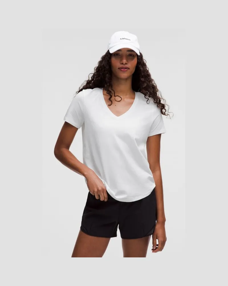 LULULEMON Love T-Shirt mit V-Ausschnitt für Frauen – Größe in White White