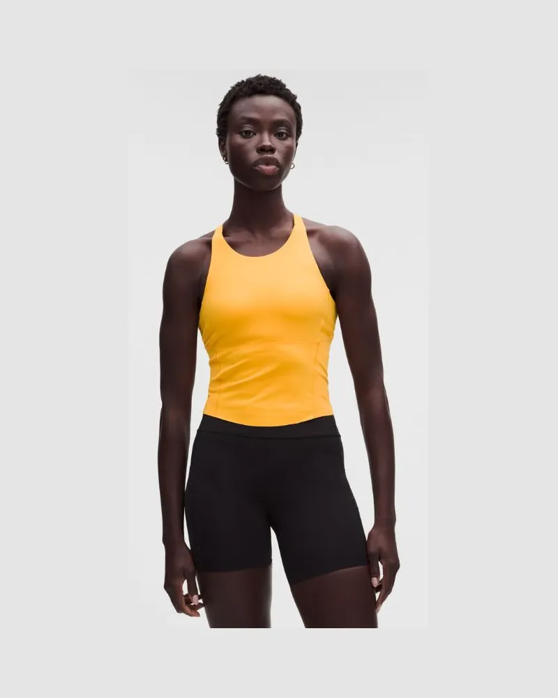 LULULEMON Fast and Free-Tanktop Mittlerer Halt für B/C-Cups für Frauen – Orange – Größe Mango