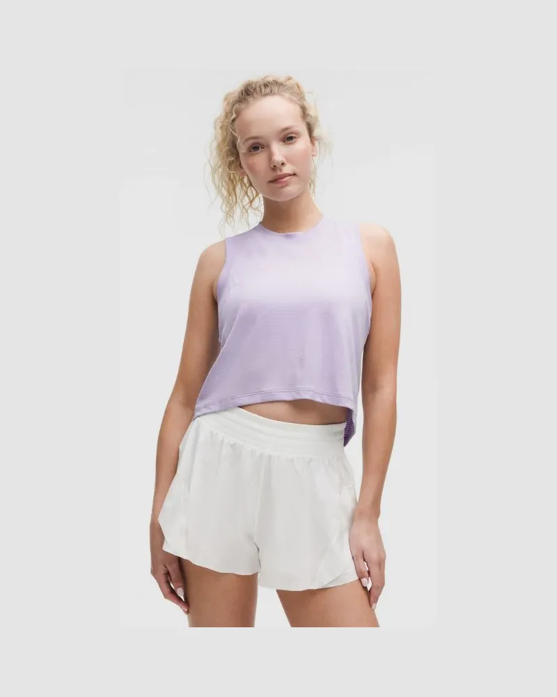 LULULEMON Swiftly Crop-Tanktop im Oversized Fit für Frauen – Größe in Lavender Frost Lavender