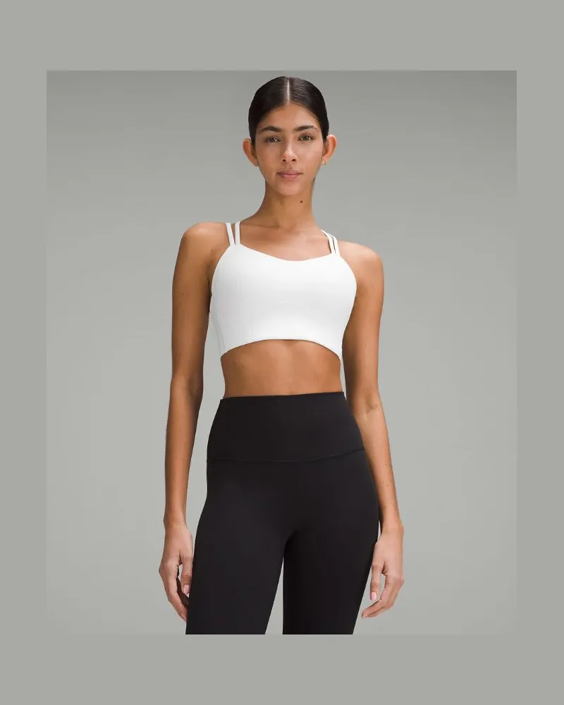 LULULEMON Like a Cloud Gerippter Longline-BH leichter Halt B/C Cups für Frauen – Größe in White White