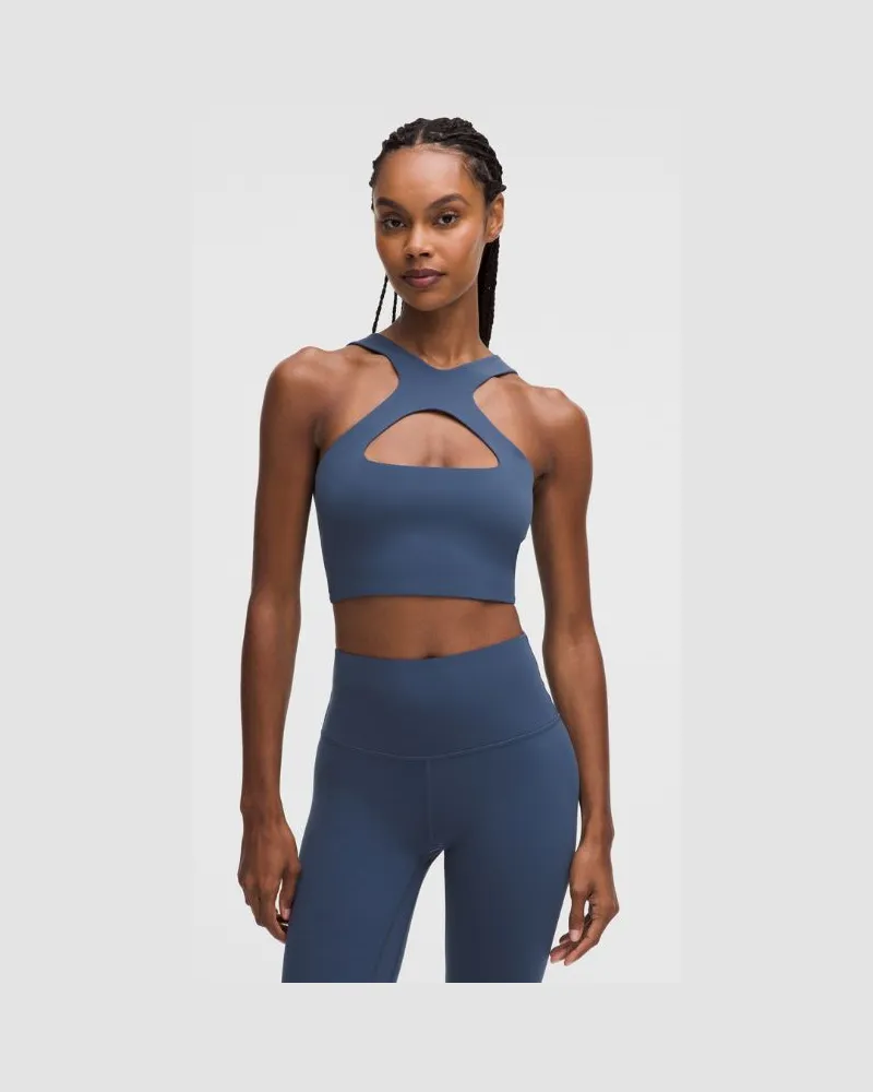 LULULEMON Bend This BH mit U-Ausschnitt und überkreuzten Trägern Leichter Halt A–C-Cups für Frauen – Größe in Blue Twill Blue