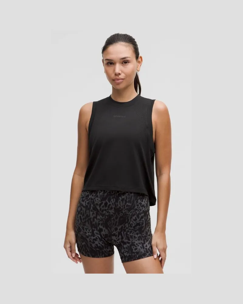 LULULEMON Swiftly Crop-Tanktop im Oversized Fit für Frauen – Größe in Black Black