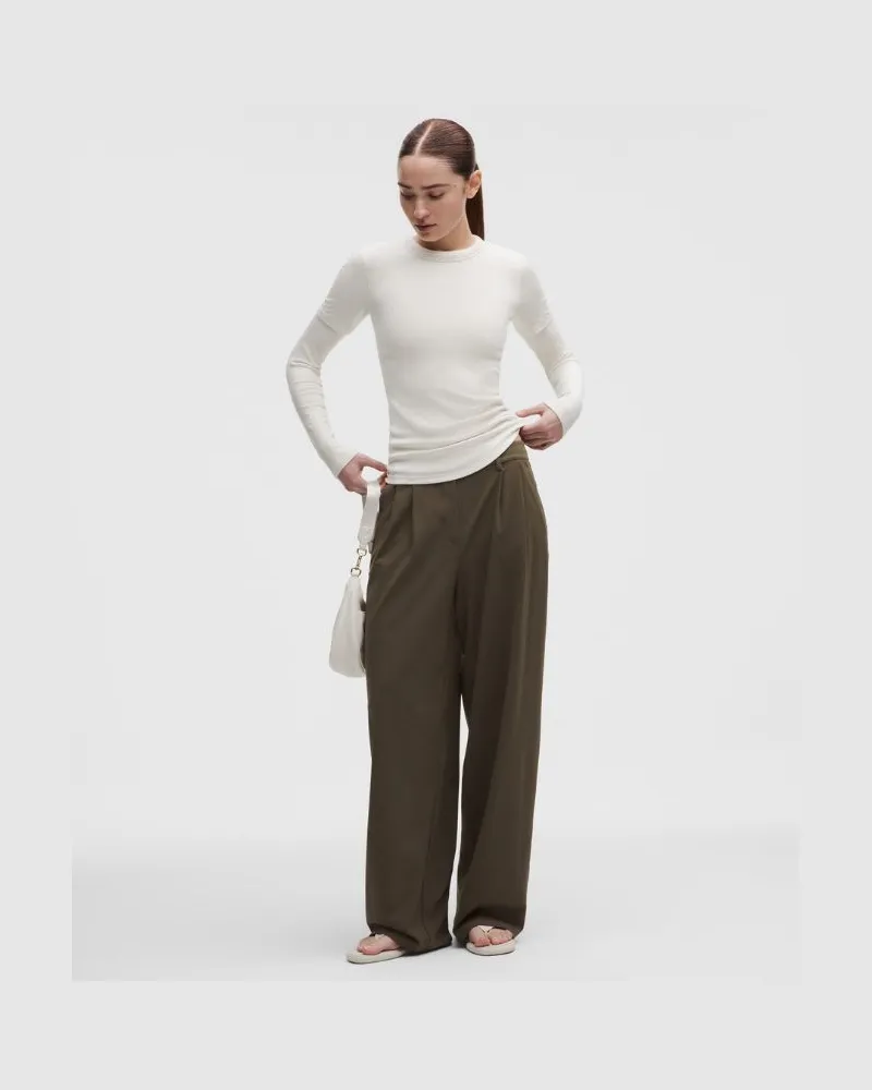 LULULEMON Daydrift Hose mit hohem Bund Normale Länge für Frauen – Größe in Olive Brown Olive