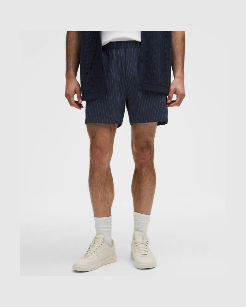 LULULEMON ABC Pull-on-Shorts aus Modalmischung für Männer – 13 cm – Größe in Parallel Pinstripe Heathered Club Blue White Parallel
