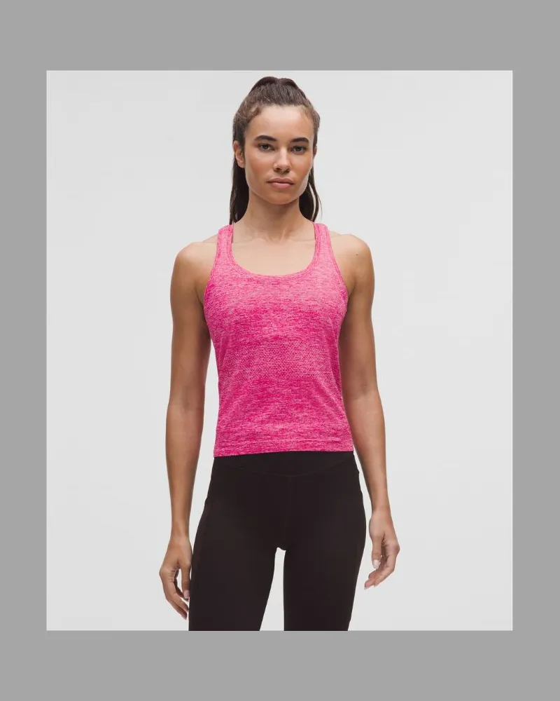 LULULEMON Swiftly Tech Tanktop mit Racerback 2.0 Taillenlänge für Frauen – Größe in Blissful Pink/Calypso Pink Blissful