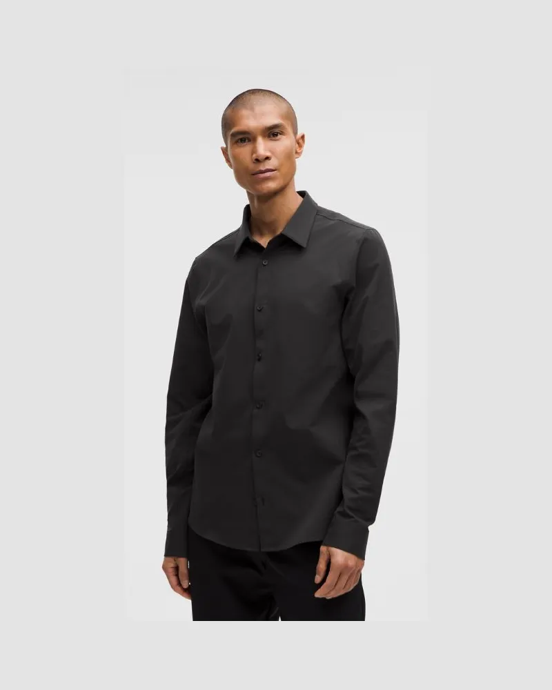 LULULEMON New Venture Langarmshirt er Slim Fit für Männer – Größe in Schwarz Schwarz