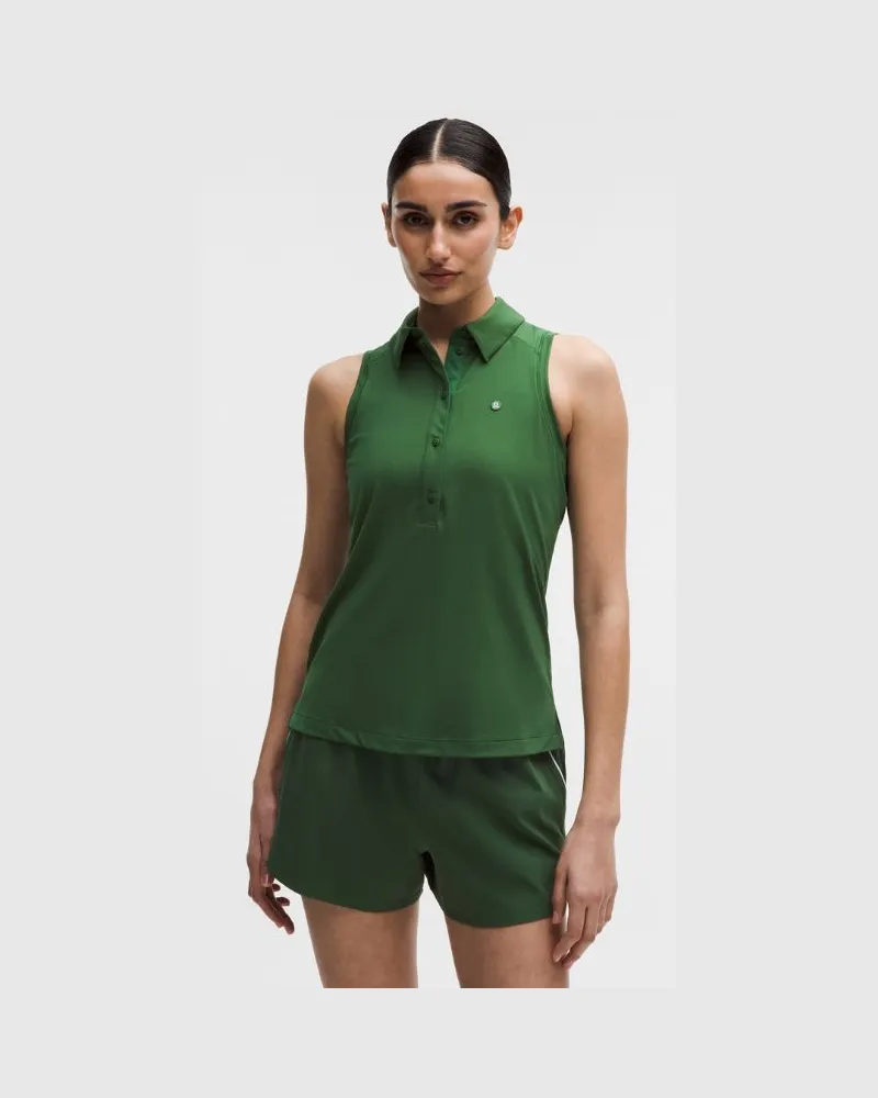 LULULEMON Quick Dry Ärmelloses Poloshirt Mit geradem Saum für Frauen – Größe in Ivy Grove Ivy