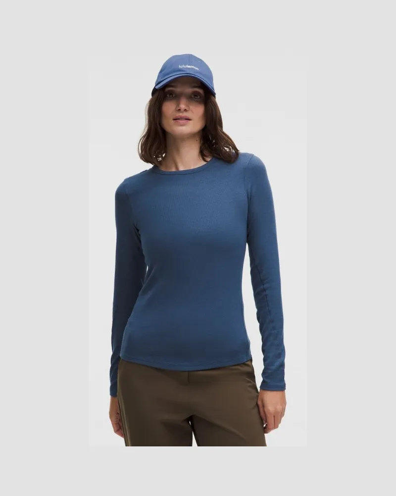 LULULEMON Hold Tight Langarmshirt für Frauen – Größe in Blue Twill Blue