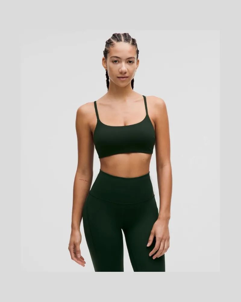 LULULEMON Wunder Train Racer-BH mit Trägern Leichter Halt C/D-Cups für Frauen – Größe in Rainforest Green Rainforest