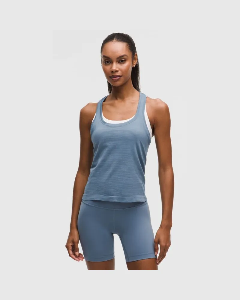 LULULEMON Swiftly Tech Tanktop mit Racerback 2.0 Taillenlänge für Frauen – Größe in Steel Blue Steel