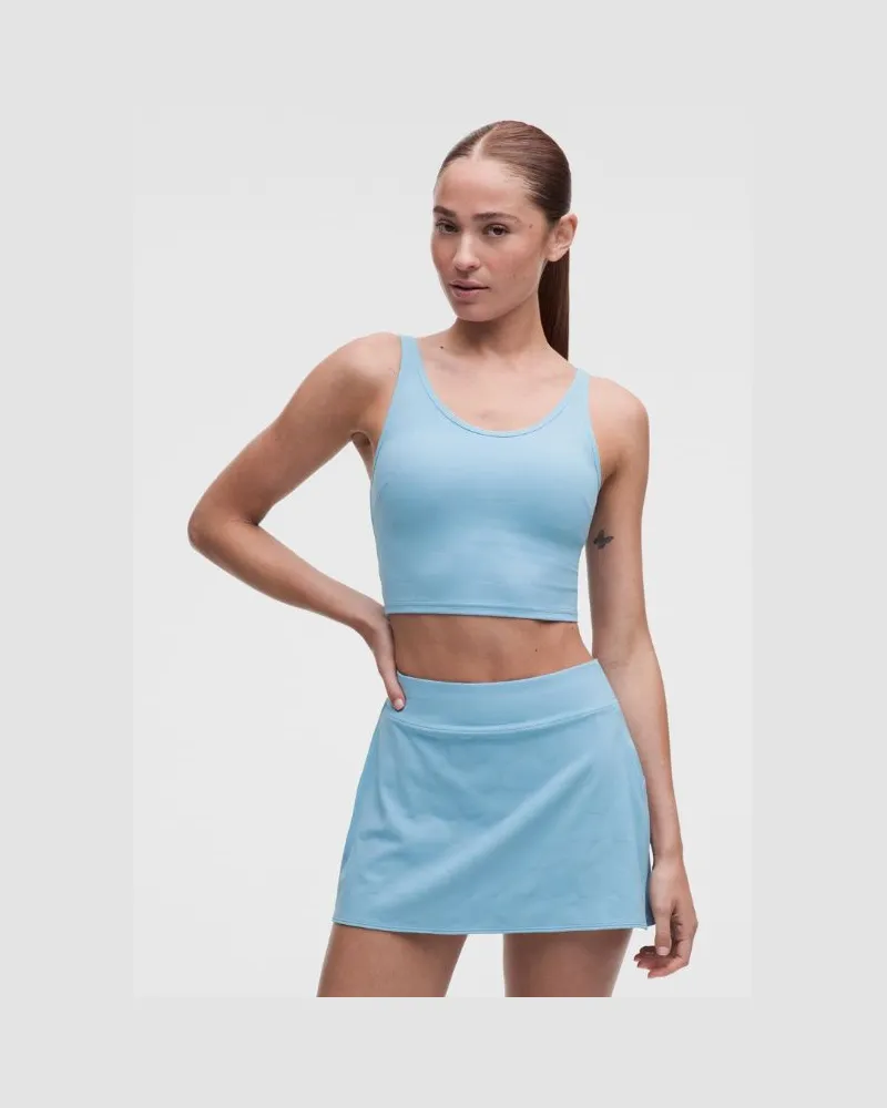 LULULEMON Tennis-Tanktop mit U-Ausschnitt und Cut-out aus Jacquard Mittlerer Halt für B/C-Cups für Frauen – Größe in Dreamy Blue Dreamy