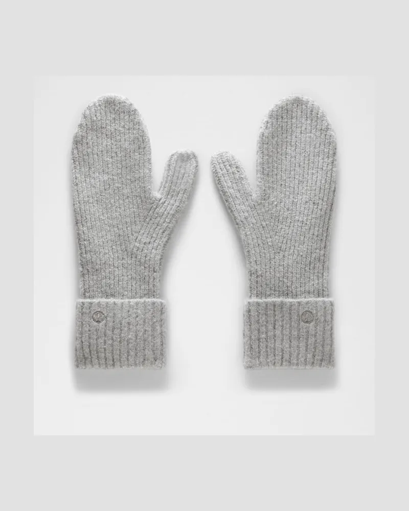 LULULEMON Rippstrick-Fäustlinge mit breitem Bündchen – Größe in Heathered Core Medium Grey Heathered