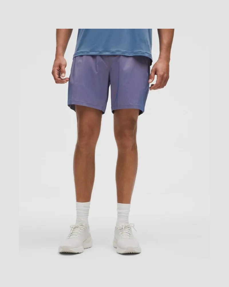 LULULEMON Pace Breaker Shorts ohne Liner Schimmernd für Männer – 18 cm – Größe in Kayak Blue/Coral Kiss Kayak