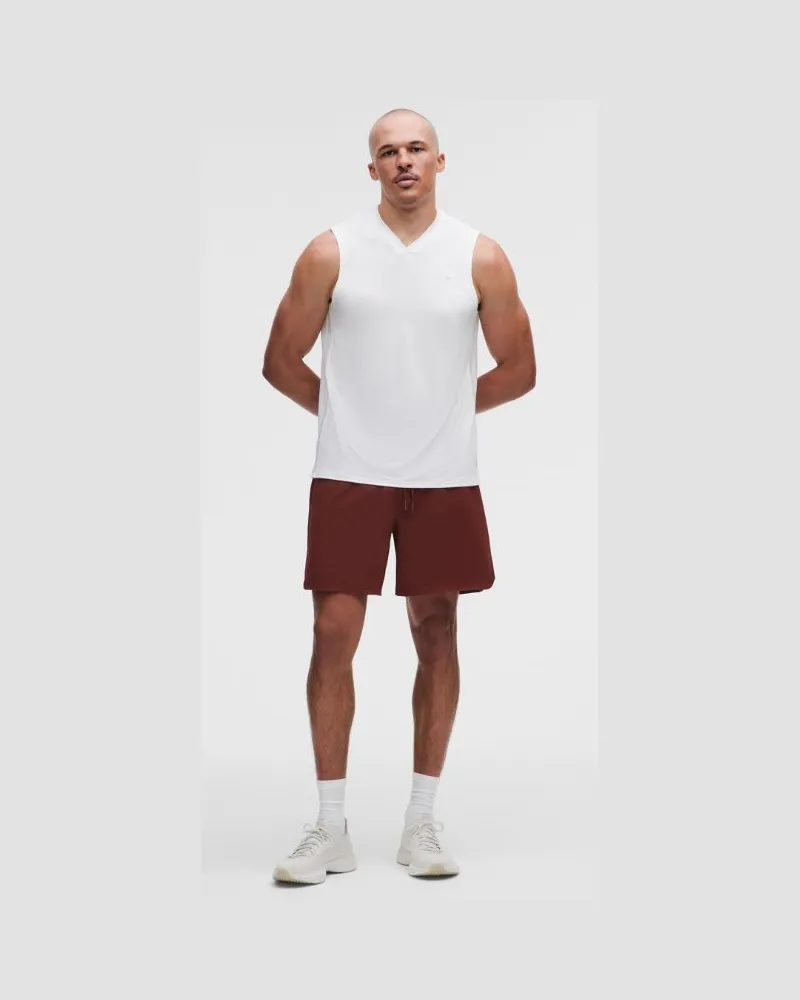 LULULEMON Texturierte Swift Tennisshorts für Männer – 18 cm – Größe in Cranberry Charm Cranberry