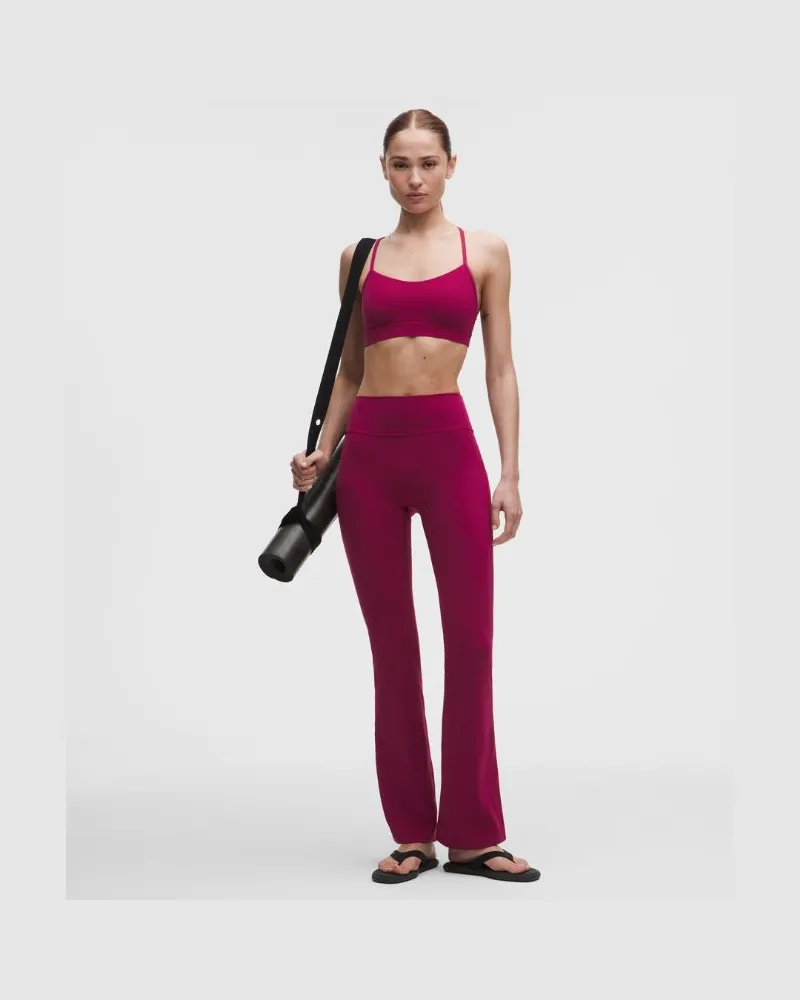 LULULEMON Groove Hose mit ausgestelltem Bein und hohem Bund aus Nulu Normale Länge für Frauen – Größe in Raspberry Rave Raspberry