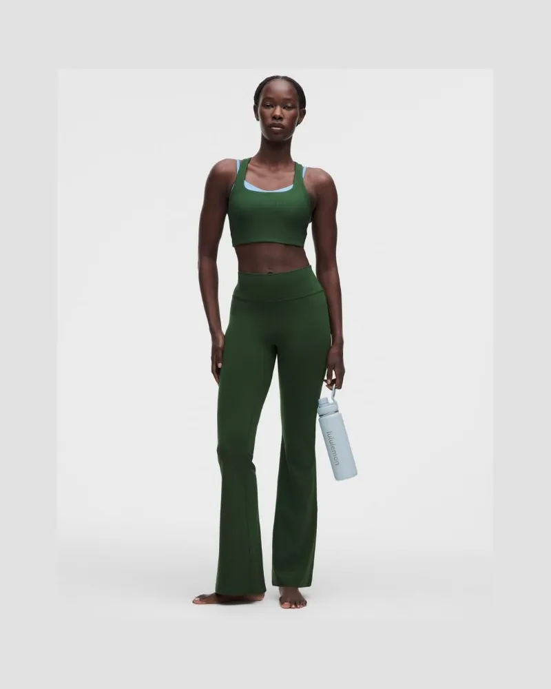 LULULEMON Groove Hose mit ausgestelltem Bein und hohem Bund aus Nulu Normale Länge für Frauen – Größe in Ivy Grove Ivy
