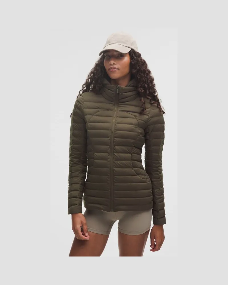 LULULEMON Pack It Down Daunenjacke mit Füllkraft 700 für Frauen – Größe in Olive Brown Olive