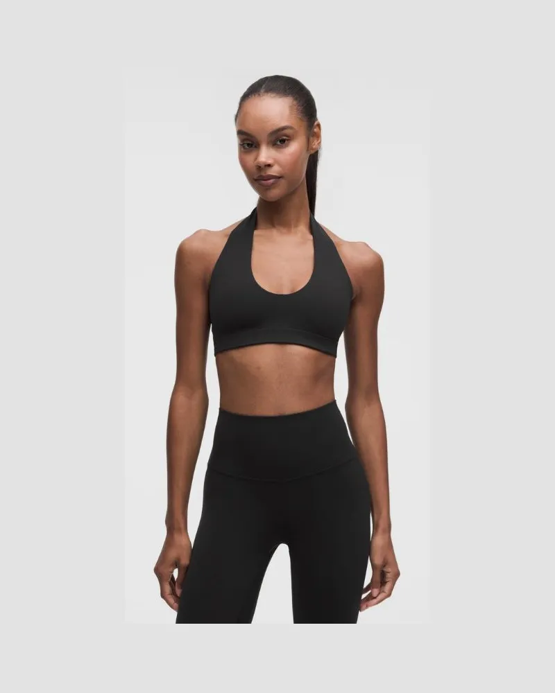 LULULEMON Focuser-Neckholder-BH Leichter Halt für A/B-Cups für Frauen – Größe in Schwarz Schwarz