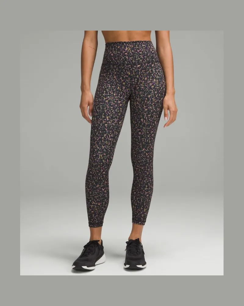 LULULEMON Wunder Train Leggings mit hohem Bund für Frauen – 64 cm – Größe in Fluctuate Micro Pink Multi Fluctuate